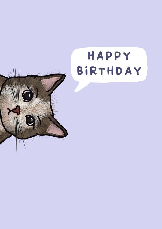 Peeking Cat | Birthday Card
