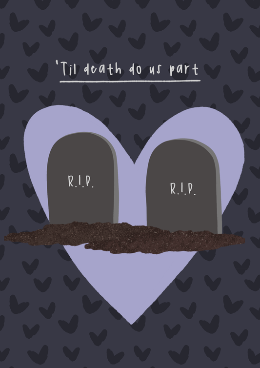 Til Death Do Us Part Gravestones | Gothic, Emo Wedding, Engagement Card