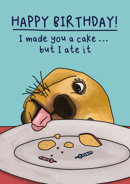 Dog ate the Cake | Funny Birthday card