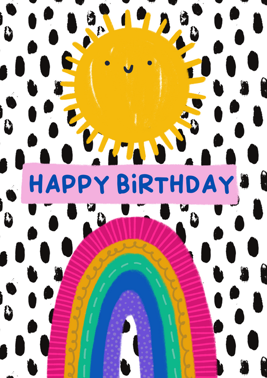 Sunshine, Rainbow & Dots | Birthday Card