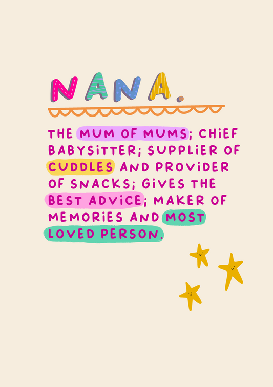 Nana Definition | Heartfelt Mother's Day Card