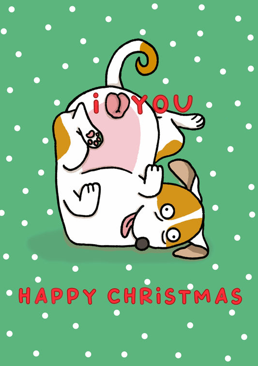I Love You Dog Balls Card | Funny Christmas Card