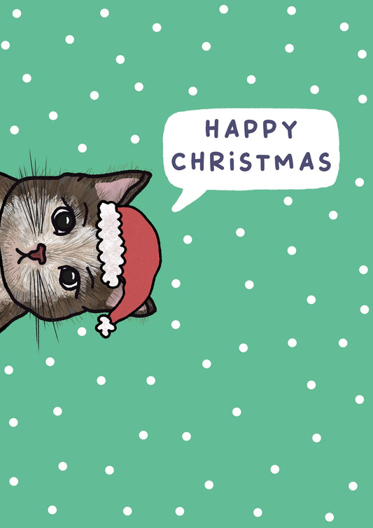 Peeking Cat | Christmas Card