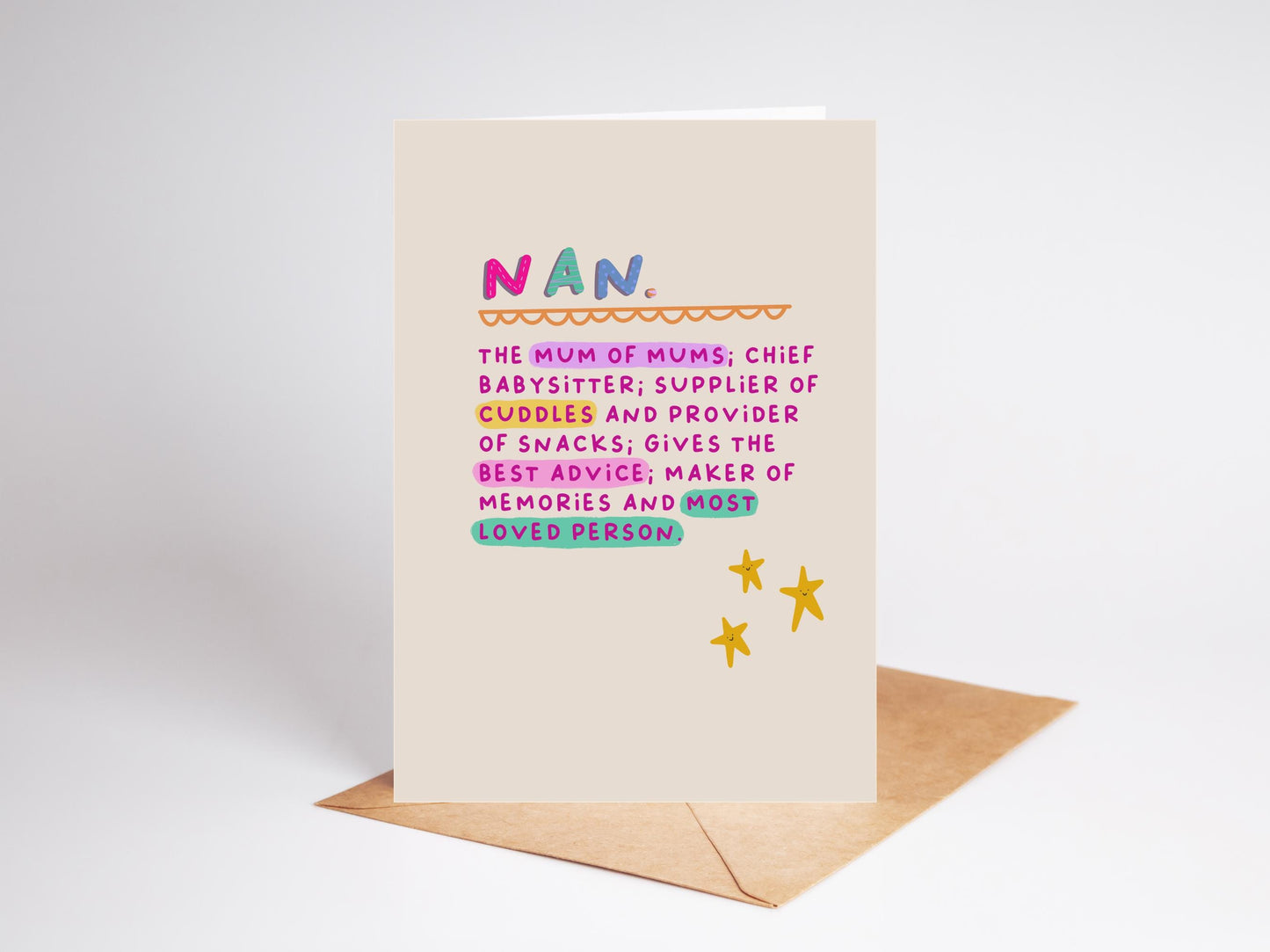 Heartfelt Mothers Day Card | For Nan