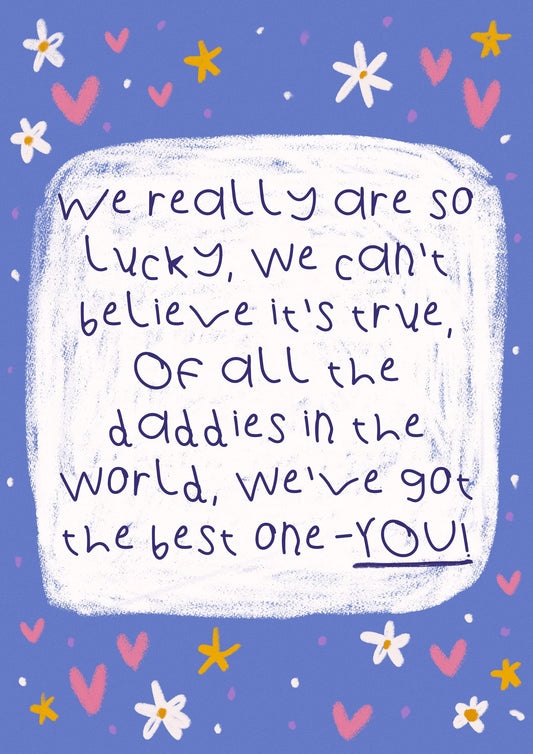 Hand Illustrated Poem Fathers Day Card | Daddies