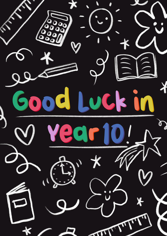Good Luck in Year 10 School Card
