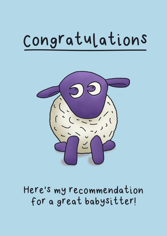 New Baby Congratulations Card. Ewan the Dream Sheep
