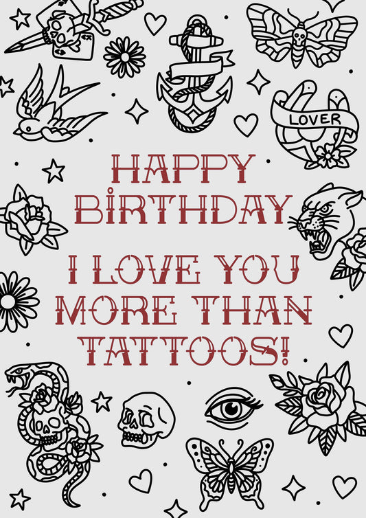 Tattoo Themed Birthday Card