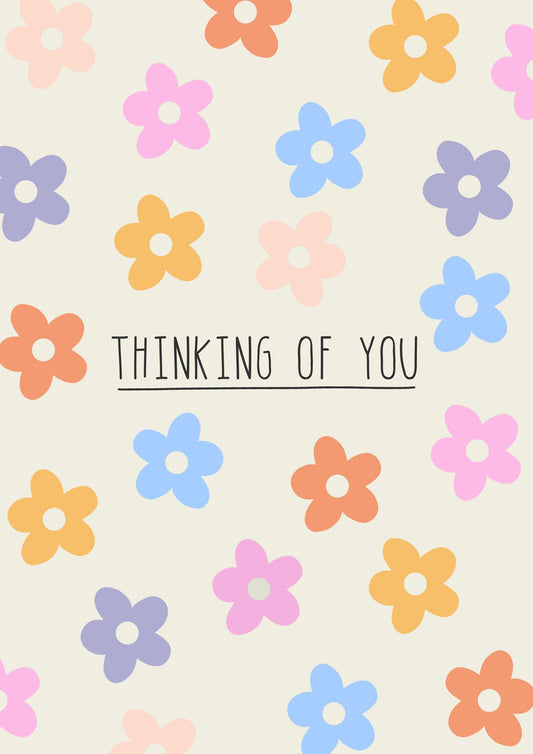 Thinking of You Flowers | Heartfelt Colourful Card