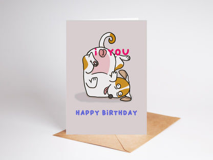 Funny Dog Birthday Card: Handmade Animal Greeting