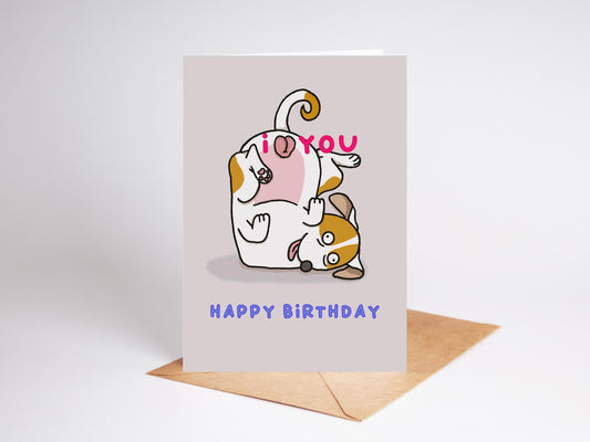 Funny Dog Birthday Card: Handmade Animal Greeting
