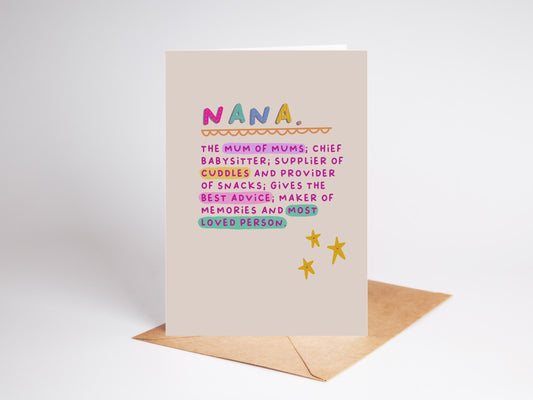Colourful Recycled Card: Handmade Greeting Card For Nana