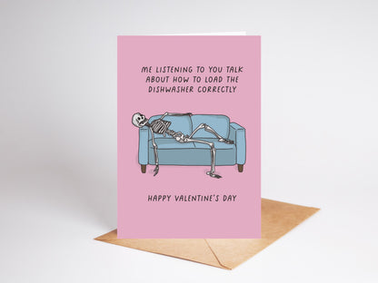 Funny Valentine's Day Card | Relatable Couples | Dishwasher