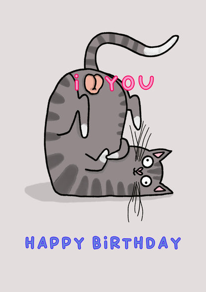 Funny Cat | Happy Birthday Card | I Love You | From The Cat