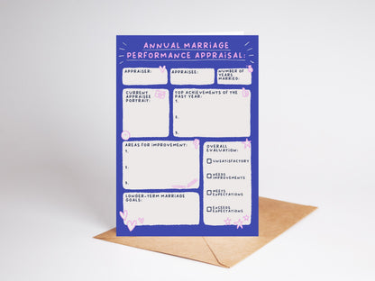 Marriage Appraisal Card | Wedding Anniversary | Fun | Relationship
