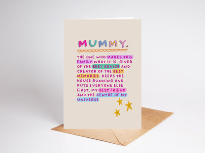Heartfelt Mother's Day Card | Meaningful Words | Mummy