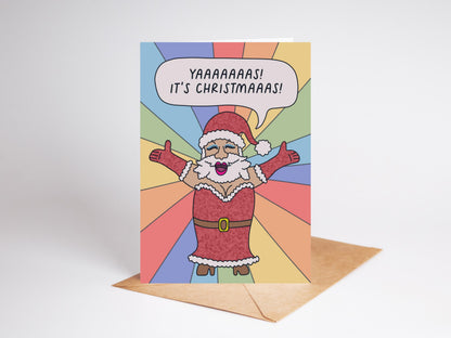 Drag Father Christmas Card: LGBTQIA+ | Recycled Card