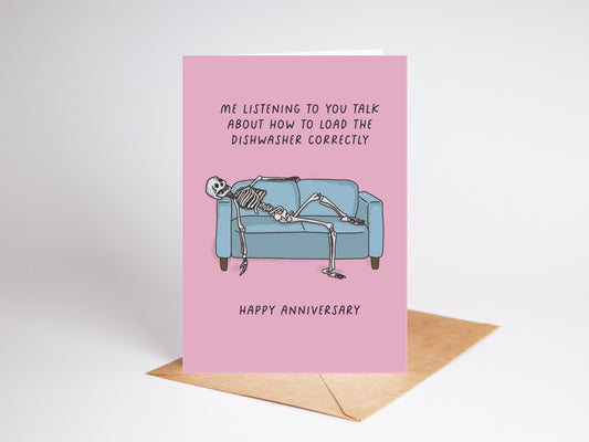 Funny Anniversary Card | Relatable Couples | Dishwasher
