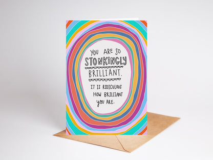 Bright, Positive, Brilliant Card, For Him For Her, Affirmation