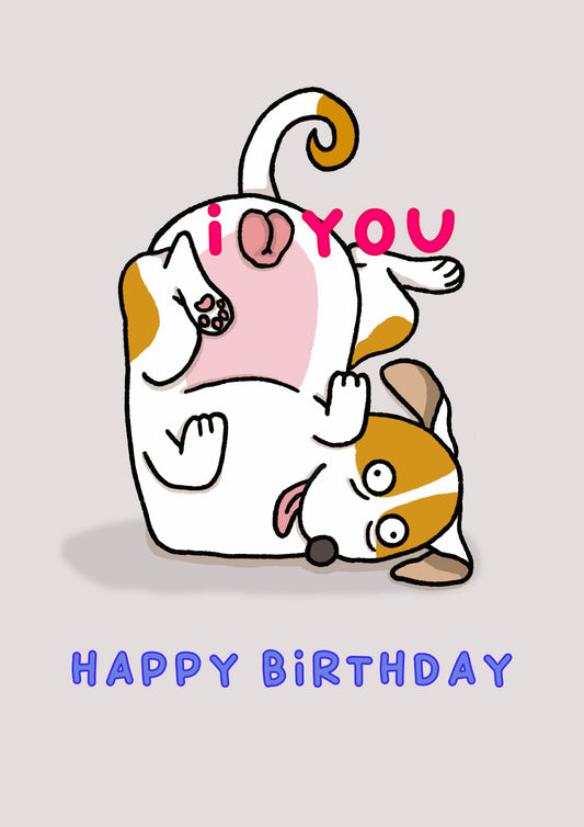 I Love You Dog Balls | Funny Birthday Card