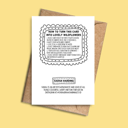 Illustrated Christmas Card: Modern Holiday Greetings, Recycled Card Stock