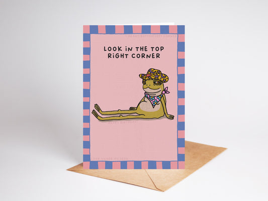 Fun Happy Birthday Card | Frog | Look In The Corner