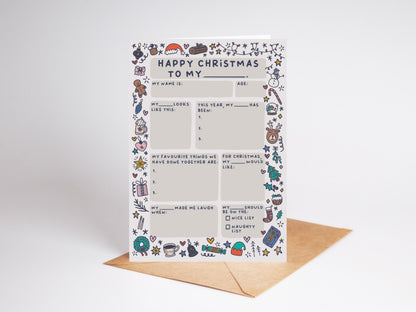 Personalised Fill-In Christmas Card for Kids: Naughty/Nice List