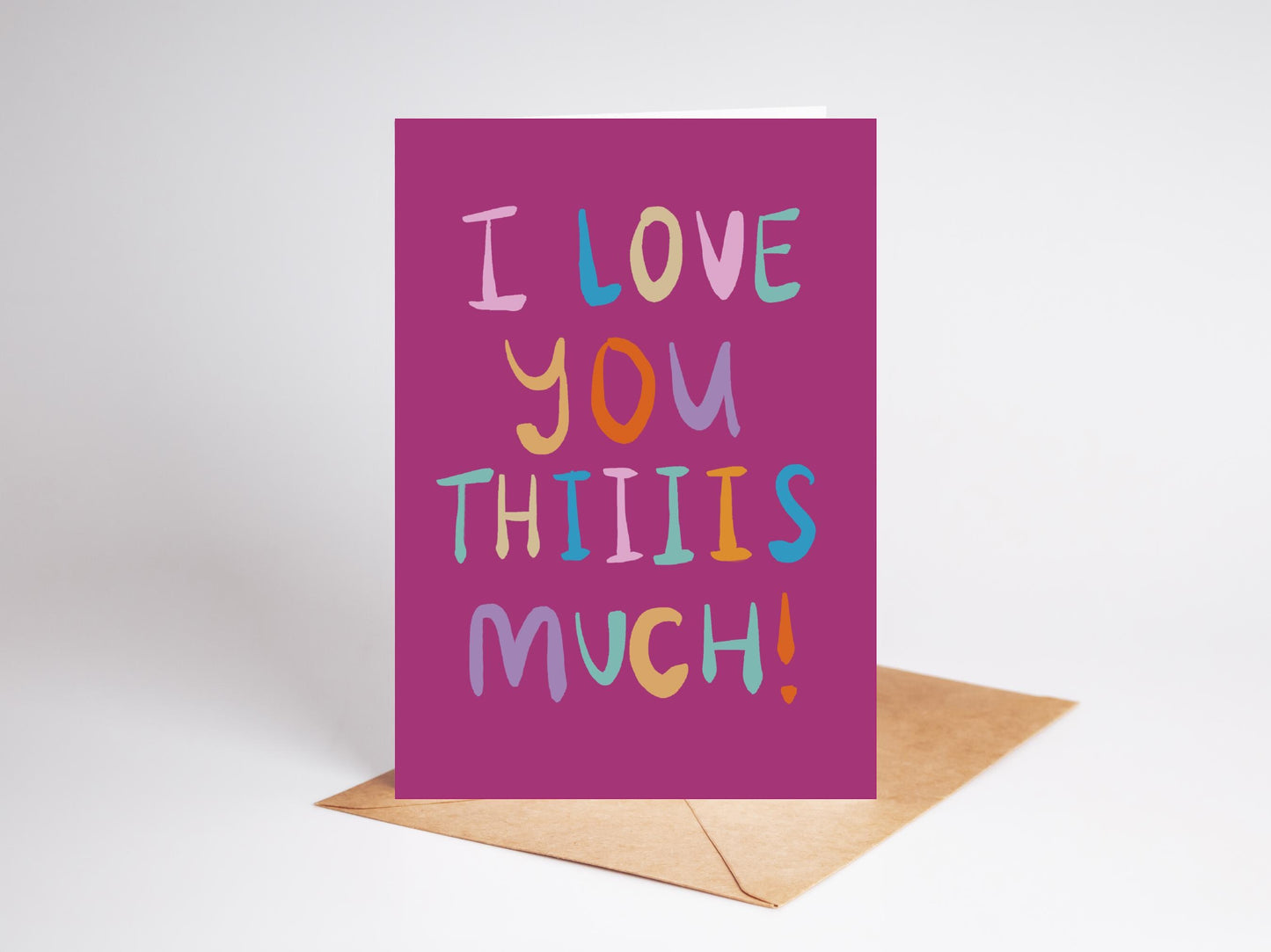 Handmade Paper Greeting Card | I love you this much