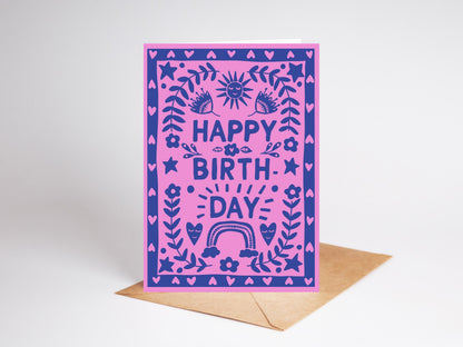Papercut | Birthday Card | Folk Design | Happy Birthday