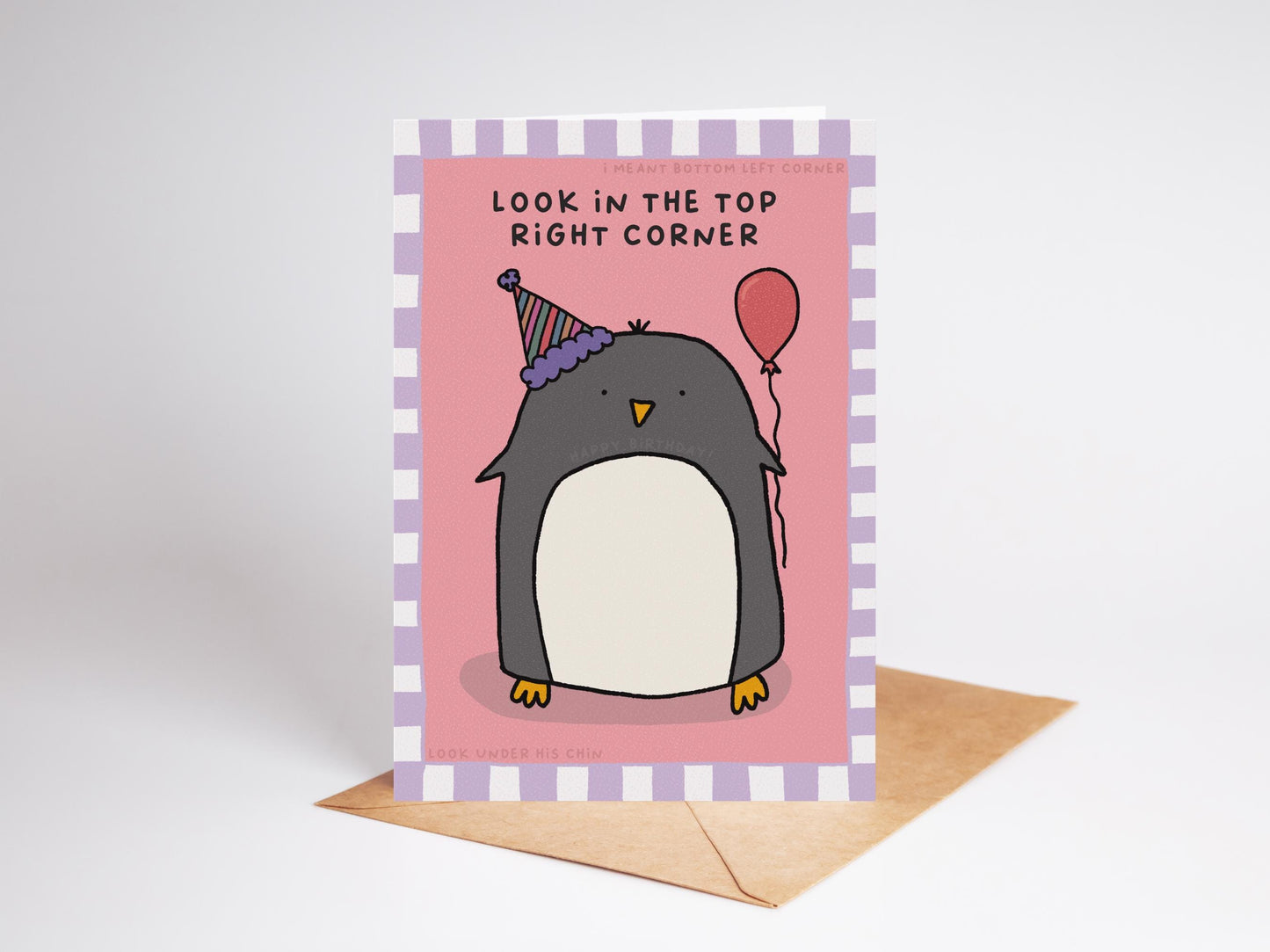 Fun Penguin | Birthday Card | Kids or Adults | Hidden Message