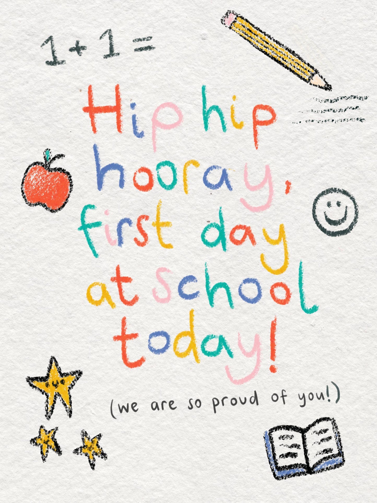 First Day of School Card: Handmade Illustrated A6 Card - UK Small Business