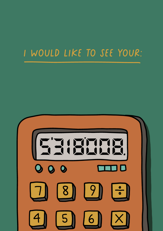 Calculator Boobies Joke | Rude Humour Valentine's Day, Anniversary Card