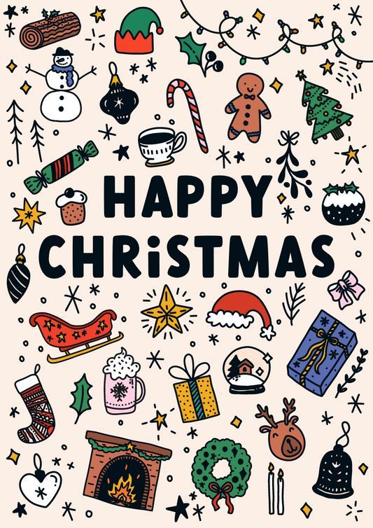 Festive Doodles Card | Christmas Card