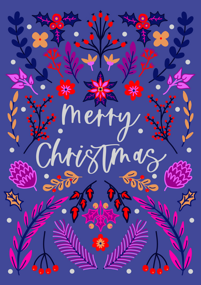 Scandinavian Folk-Style Merry Christmas | Christmas Card