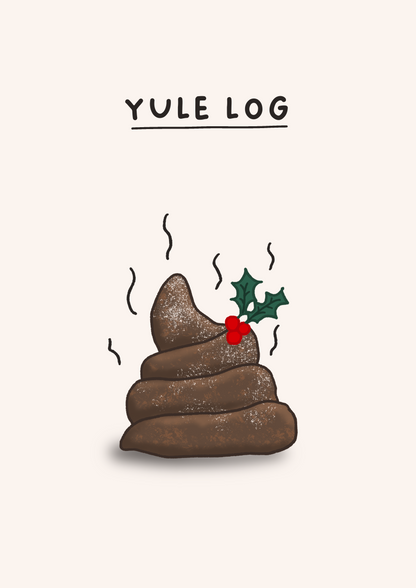 Yule Log Poo Humour | Funny Christmas Card