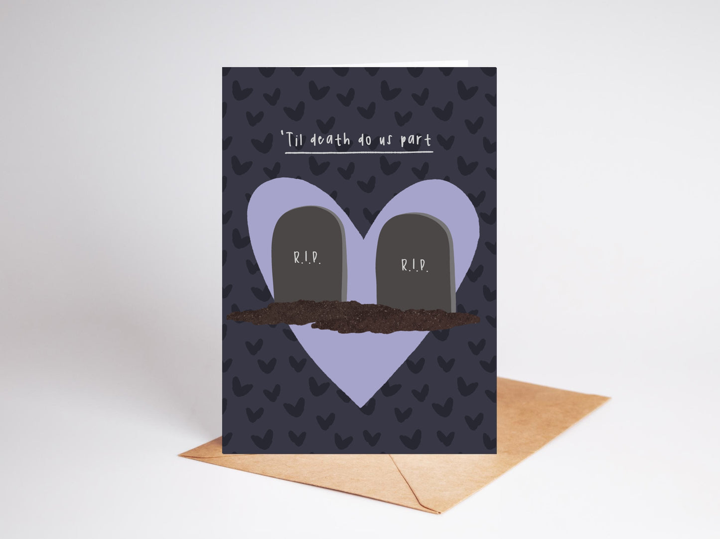 Gothic Wedding Card | Emo Wedding | 'Til Death Do Us Part | Gravestone | Personalised