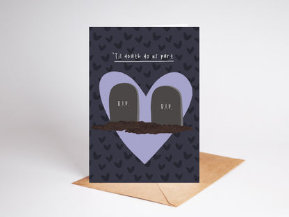 Gothic Wedding Card | Emo Wedding | 'Til Death Do Us Part | Gravestone | Personalised