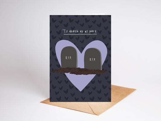 Gothic Wedding Card | Emo Wedding | 'Til Death Do Us Part | Gravestone | Personalised