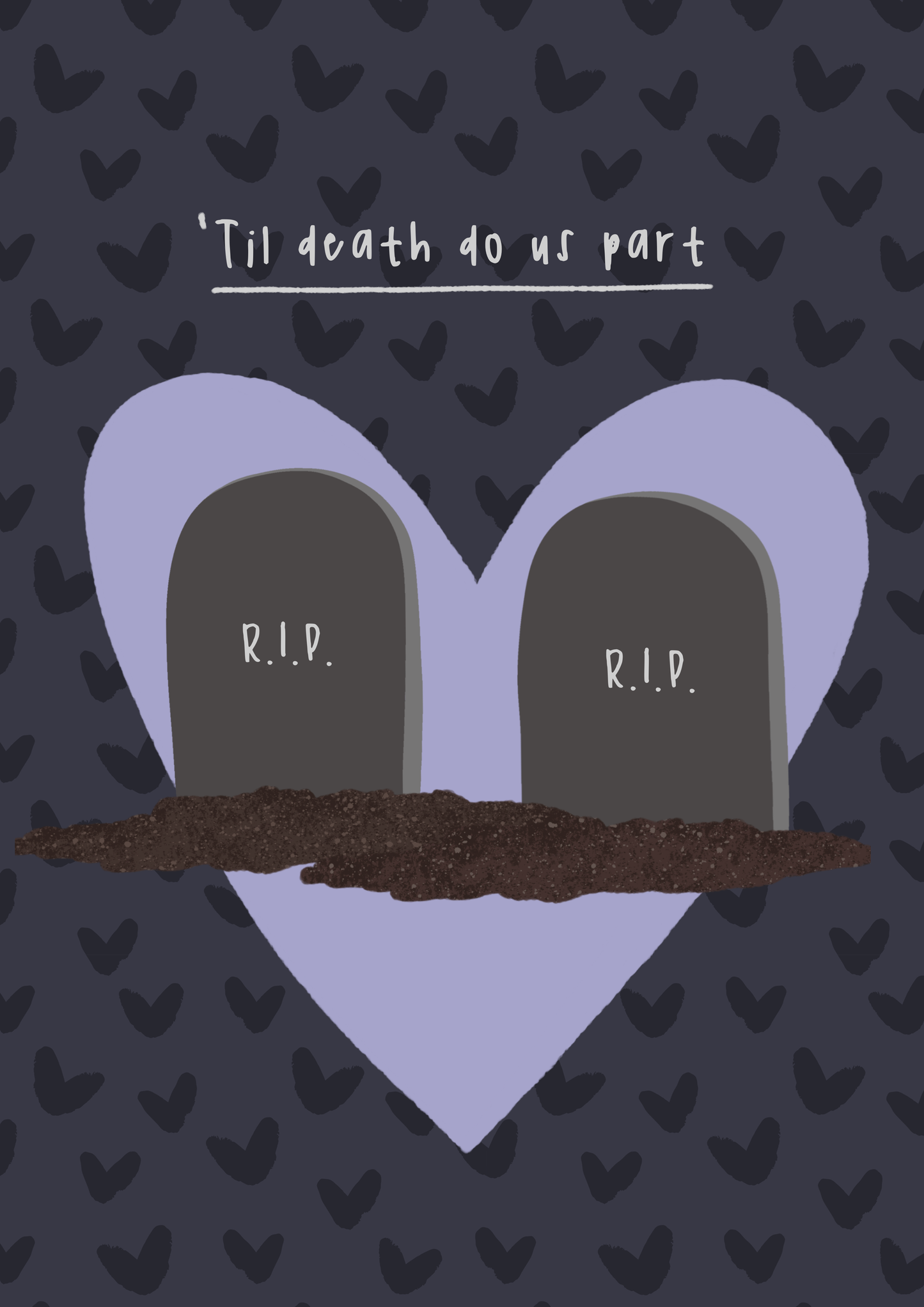 Gothic Wedding Card | Emo Wedding | 'Til Death Do Us Part | Gravestone | Personalised