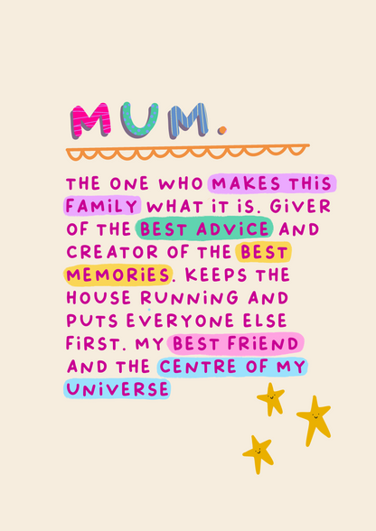 Mum Definition | Heartfelt Mother's Day Card