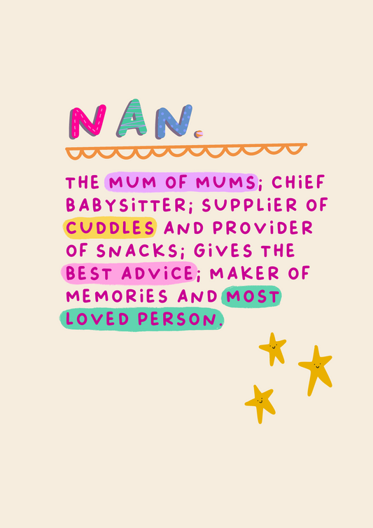 Nan Definition | Heartfelt Mothers Day Card