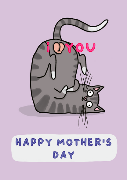 I Love You Cat Balls | Mothers Day Card From The Cat