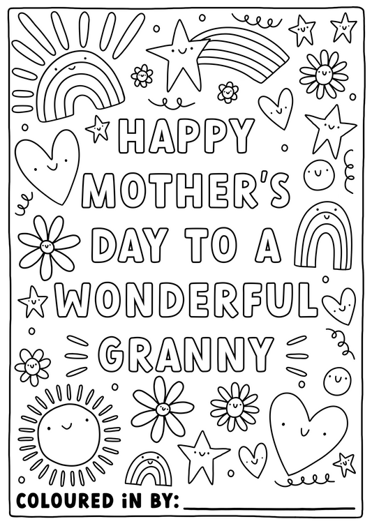 Colour-Your-Own Mother's Day Card | Granny