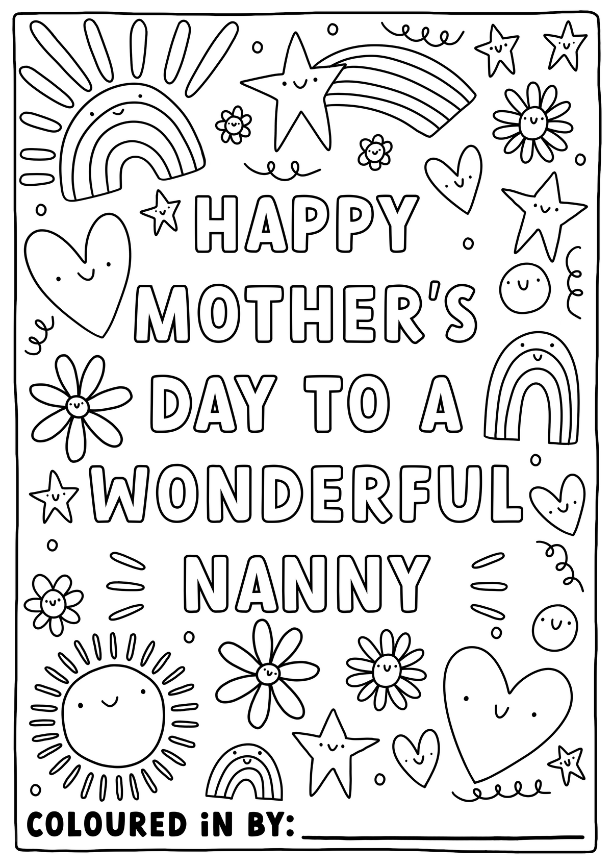 Colour-Your-Own Mother's Day Card | Nanny