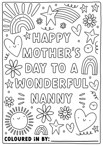 Colour-Your-Own Mother's Day Card | Nanny