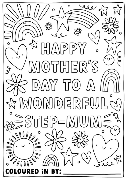 Colour-Your-Own Mother's Day Card | Step-Mum