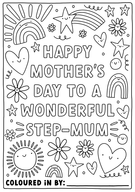 Colour-Your-Own Mother's Day Card | Step-Mum