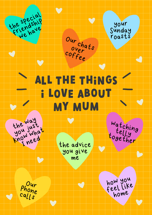 Things I Love About Mum | Loving Mothers Day Card