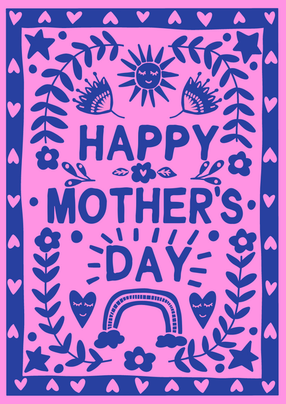 Papercut Floral Folk Design | Mother's Day Card