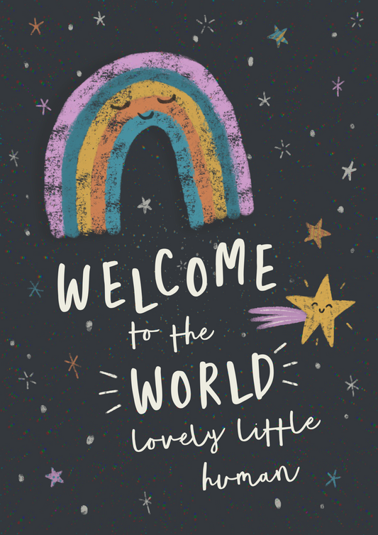 Welcome To The World Tiny Little Human | New Baby Card